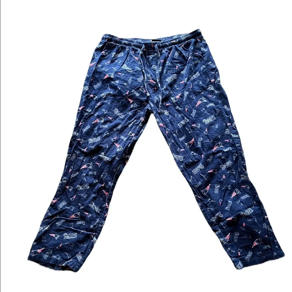 NFL Team Apparel New England Patriots Long Cotton Pajama Pants w/ Drawstrings
